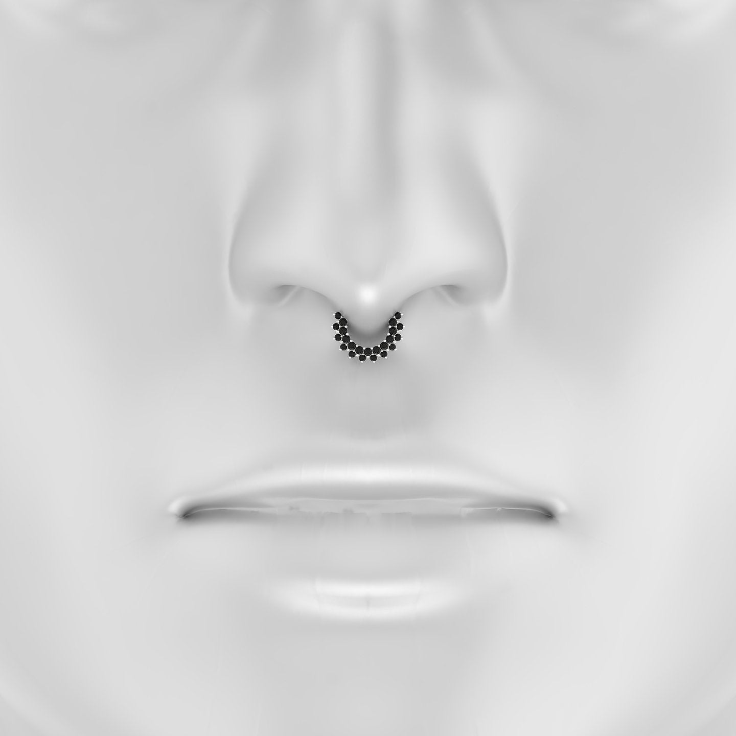 Danae | 18k White Gold 6.5 mm Black Diamond Septum Piercing