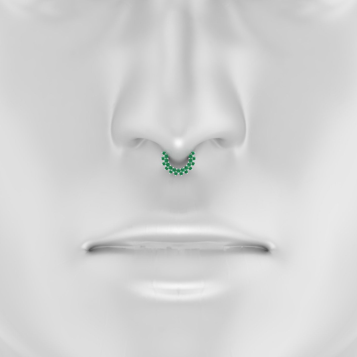 Danae | 18k White Gold 6.5 mm Emerald Septum Piercing