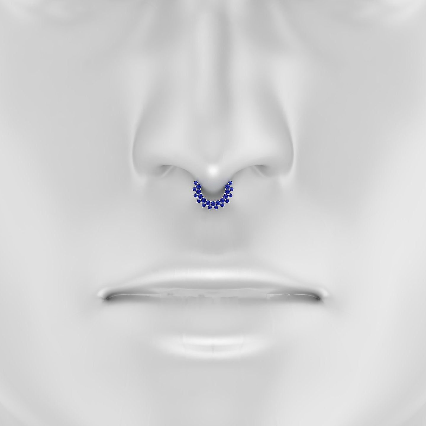 Danae | 18k White Gold 6.5 mm Sapphire Septum Piercing