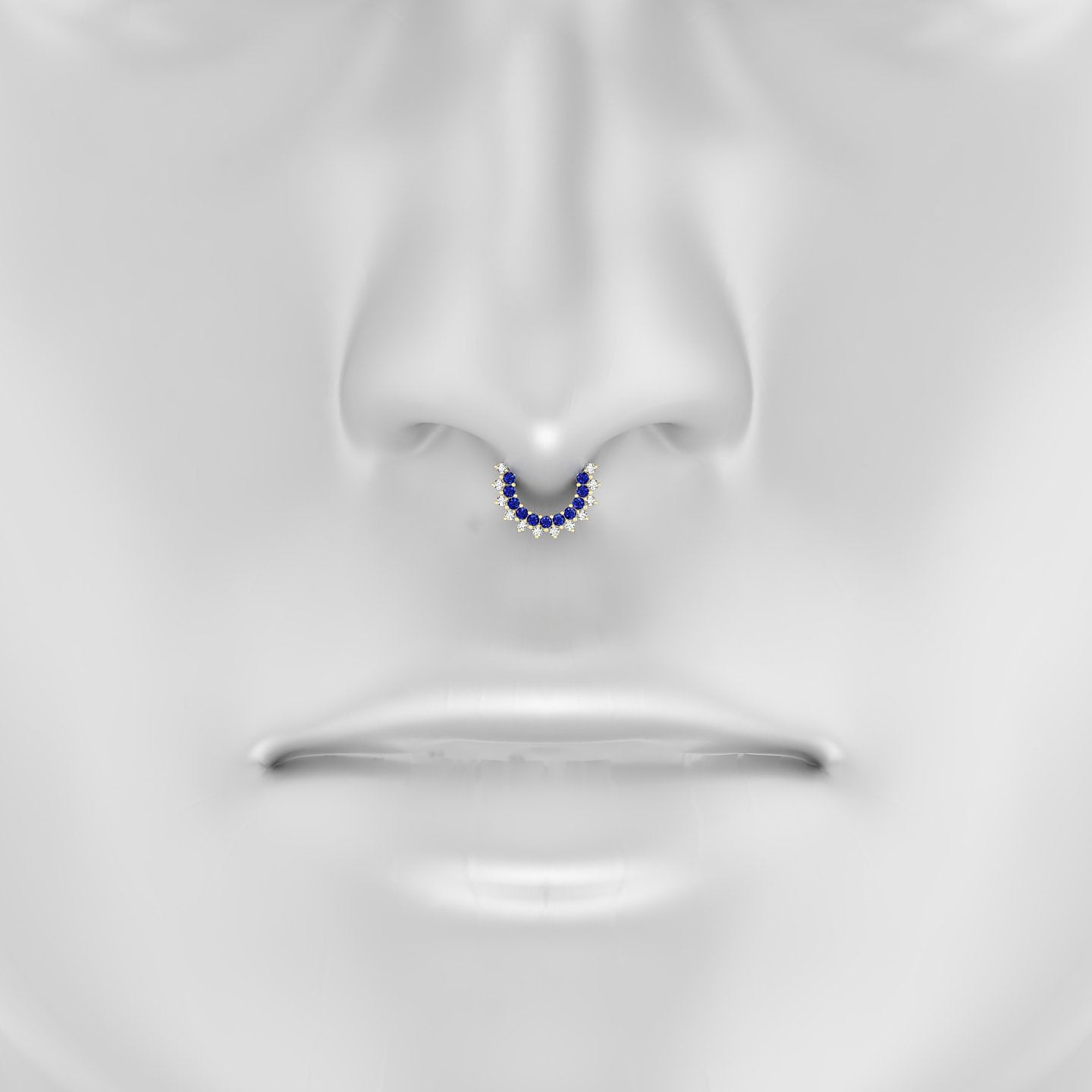 Danae | 18k Yellow Gold 6.5 mm Sapphire & Diamond Septum Piercing