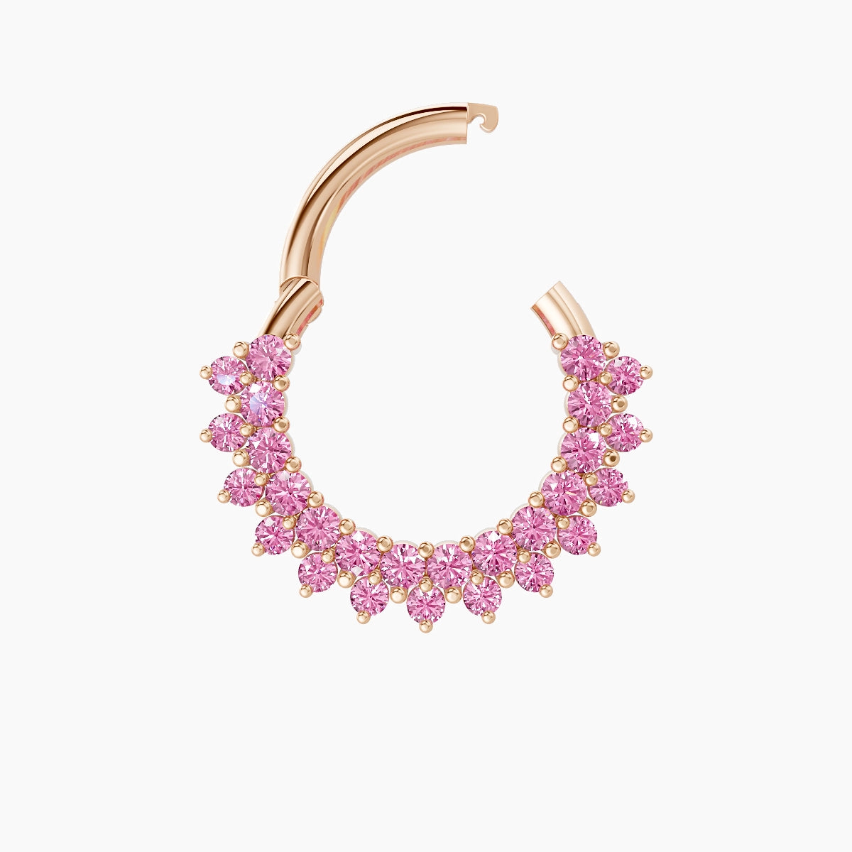 Danae | 18k Rose Gold 8 mm Pink Sapphire Daith Piercing