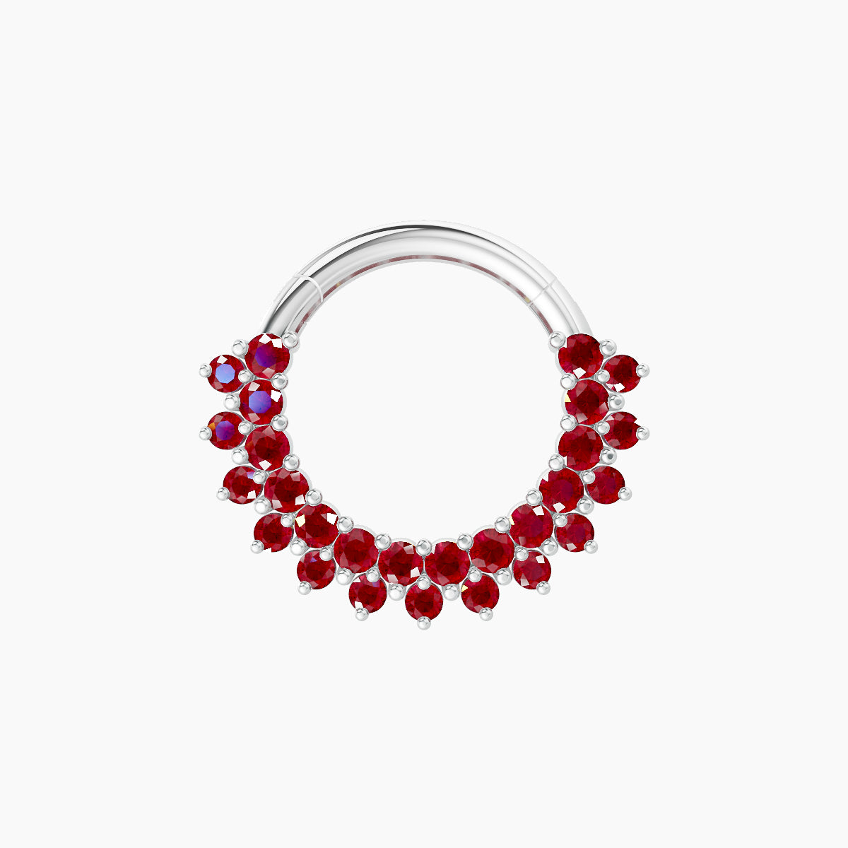 Danae | 18k White Gold 8 mm Ruby Daith Piercing