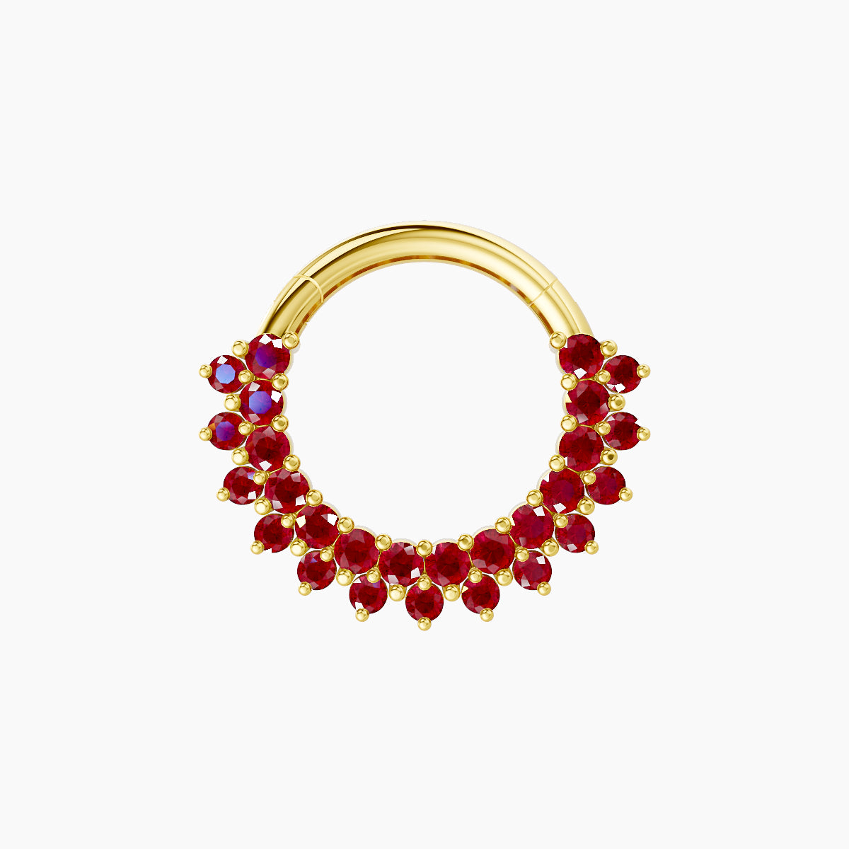 Danae | 18k Yellow Gold 8 mm Ruby Daith Piercing