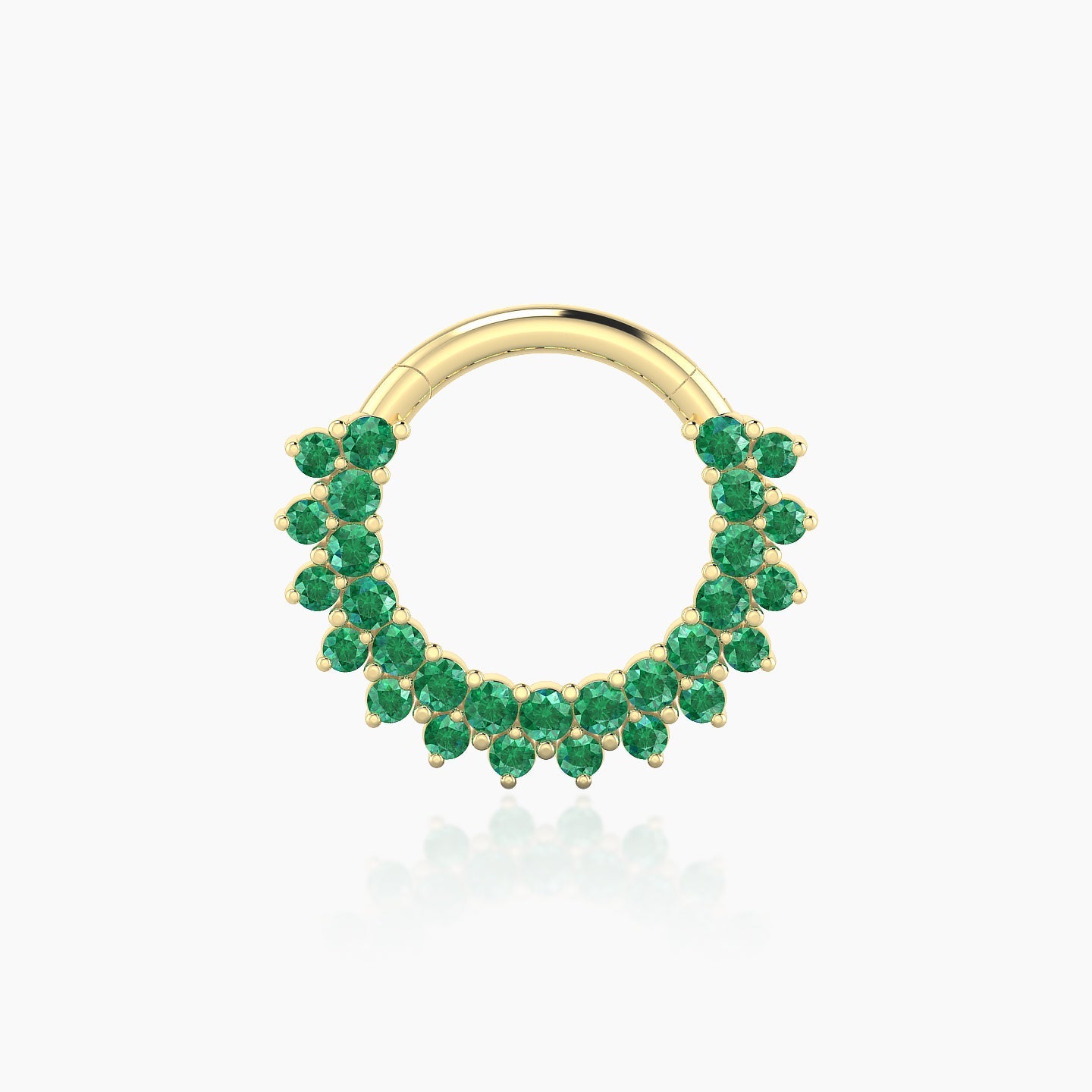 Danae | 18k Yellow Gold 8 mm Emerald Daith Piercing