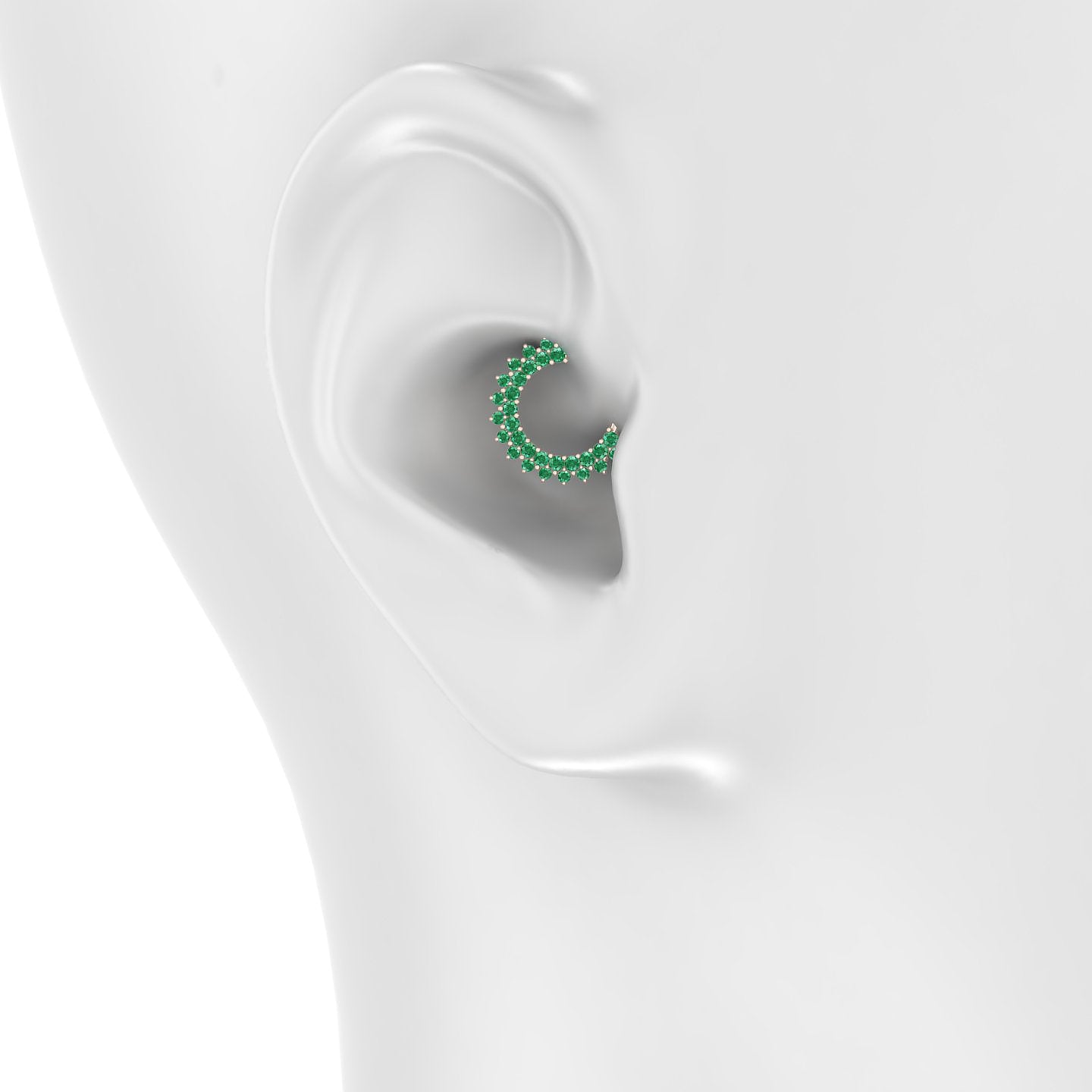 Danae | 18k Rose Gold 8 mm Emerald Daith Piercing