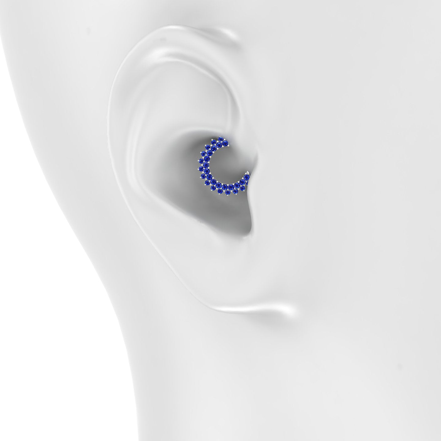 Danae | 18k White Gold 8 mm Sapphire Daith Piercing