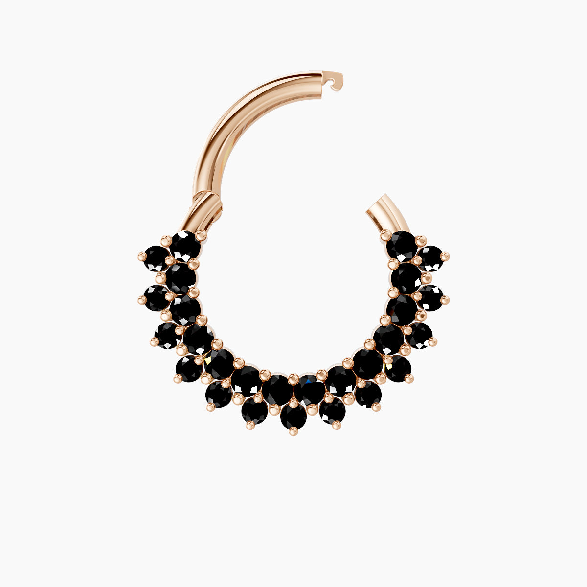 Danae | 18k Rose Gold 8 mm Black Diamond Septum Piercing