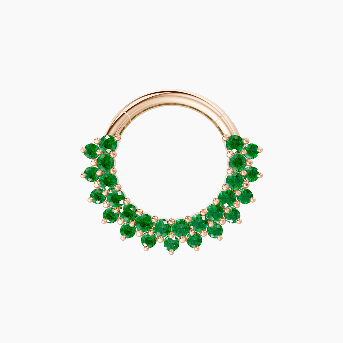 Danae | 18k Rose Gold 8 mm Emerald Septum Piercing