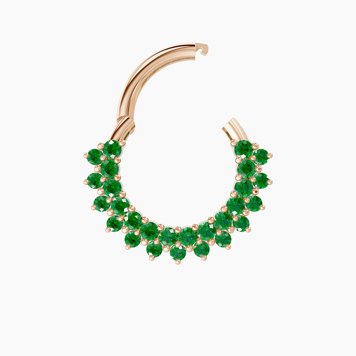 Danae | 18k Rose Gold 8 mm Emerald Septum Piercing