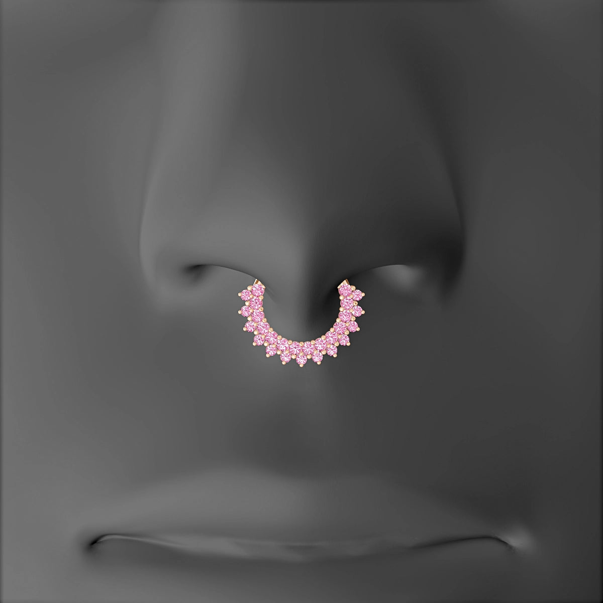 Danae | 18k Rose Gold 8 mm Pink Sapphire Septum Piercing