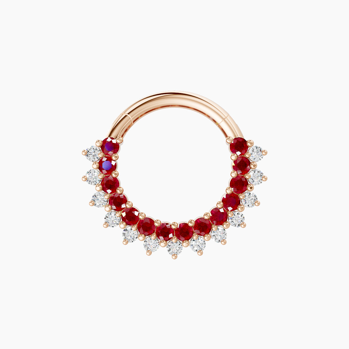 Danae | 18k Rose Gold 8 mm Ruby & Diamond Septum Piercing