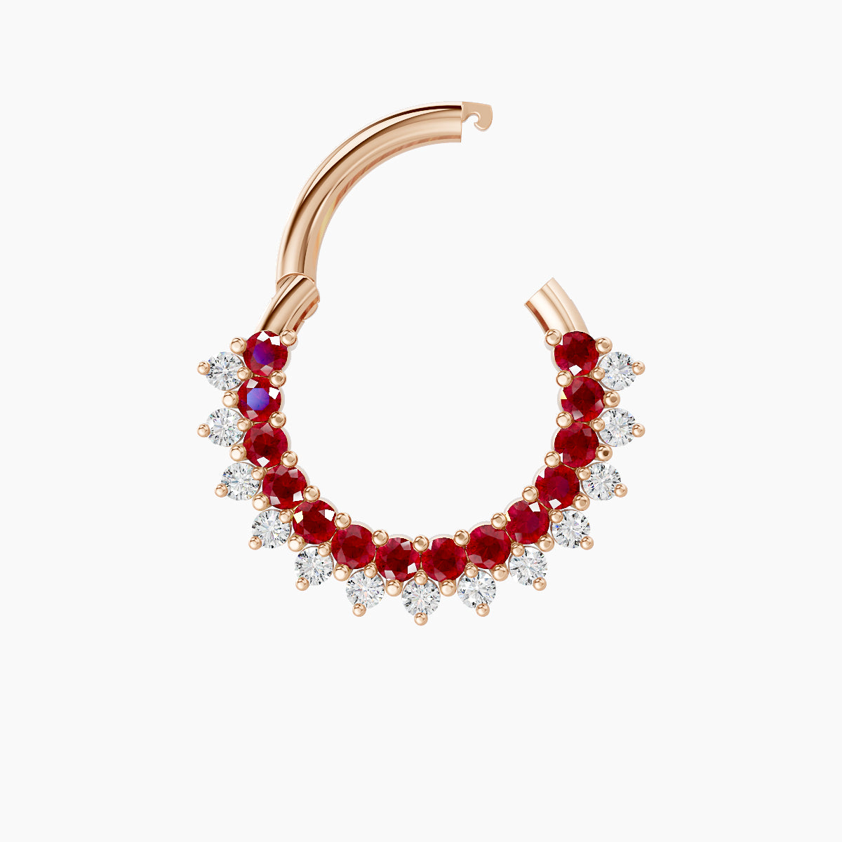 Danae | 18k Rose Gold 8 mm Ruby & Diamond Septum Piercing