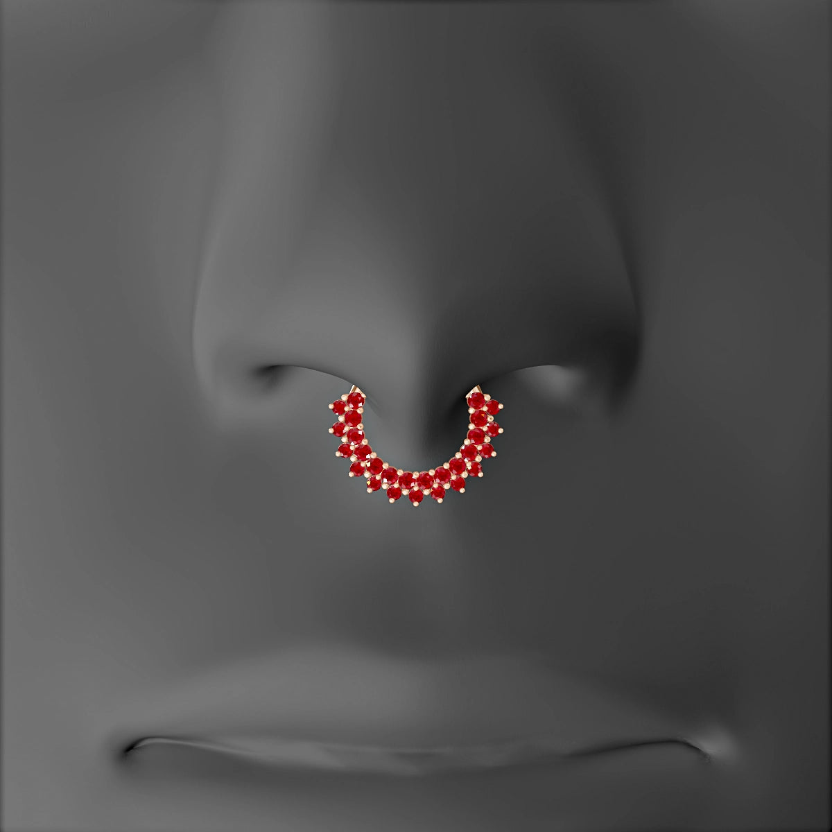Danae | 18k Rose Gold 8 mm Ruby & Diamond Septum Piercing