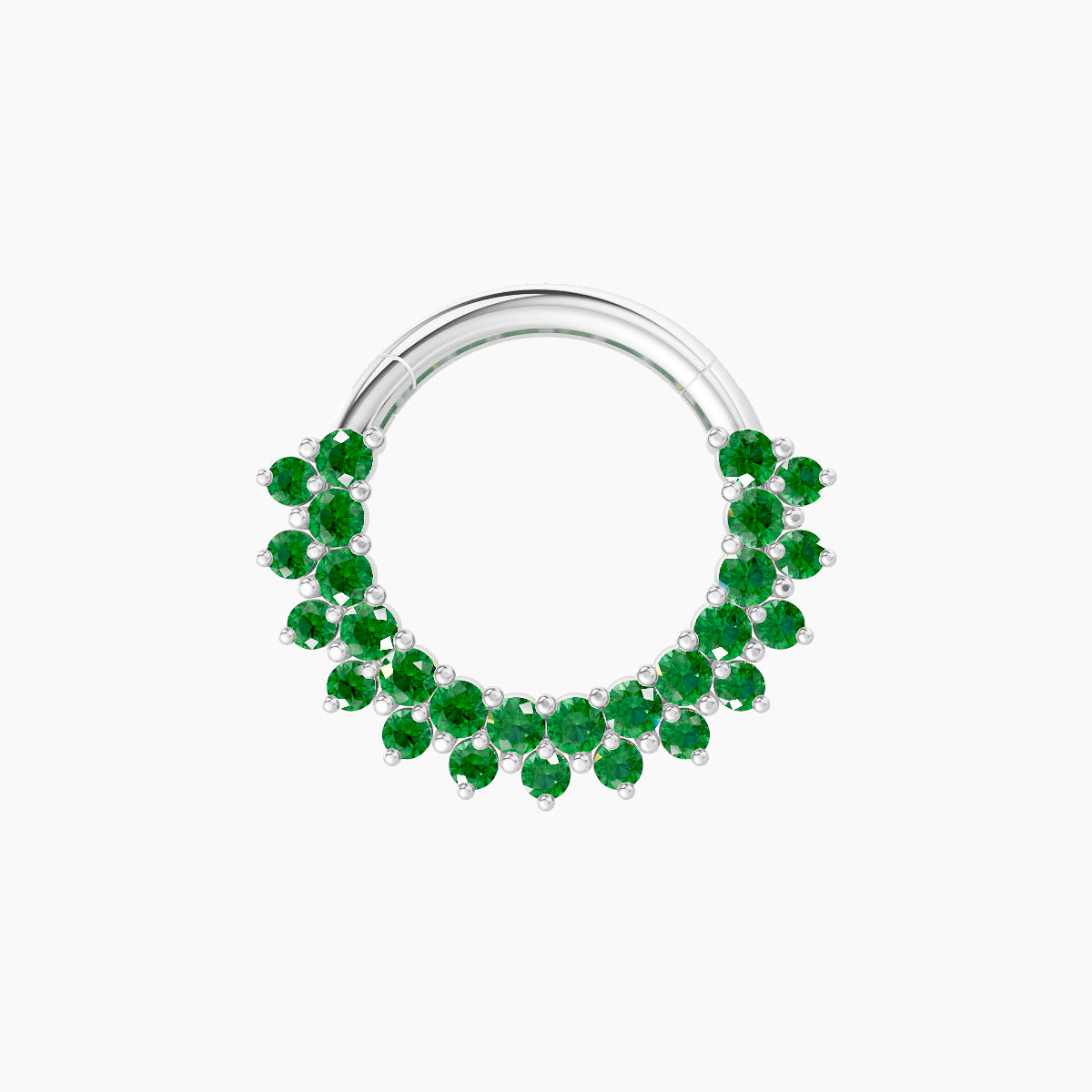 Danae | 18k White Gold 8 mm Emerald Septum Piercing