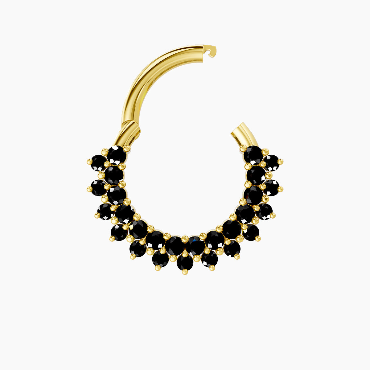 Danae | 18k Yellow Gold 8 mm Black Diamond Septum Piercing