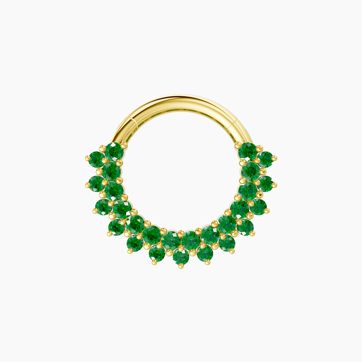 Danae | 18k Yellow Gold 8 mm Emerald Septum Piercing