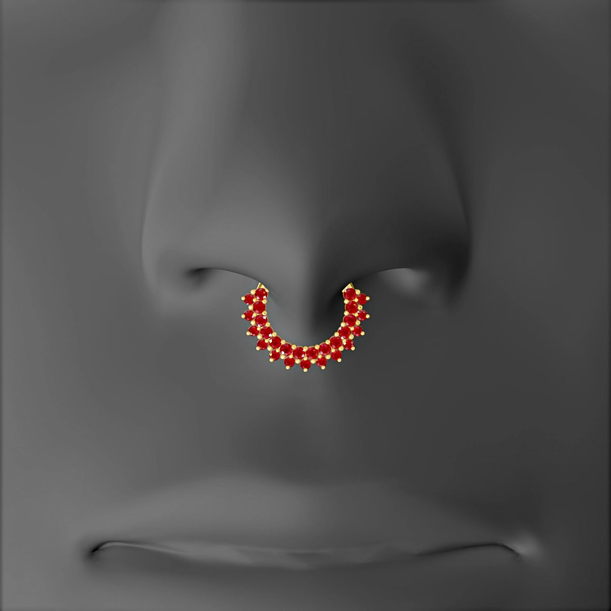 Danae | 18k Yellow Gold 8 mm Ruby Septum Piercing