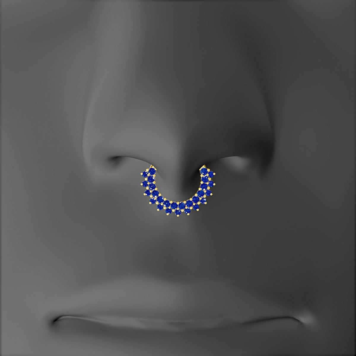 Danae | 18k Yellow Gold 8 mm Sapphire Septum Piercing