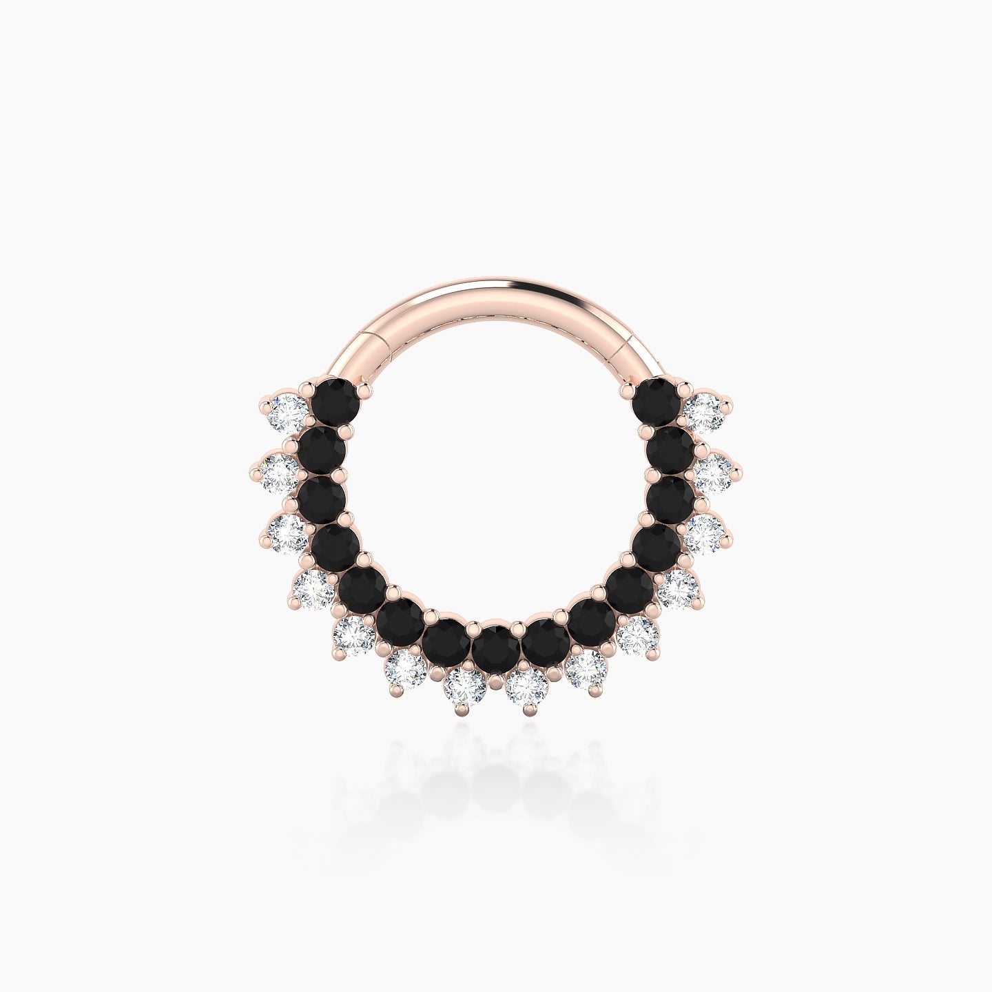 Danae | 18k Rose Gold 8 mm Black Diamond & Diamond Septum Piercing