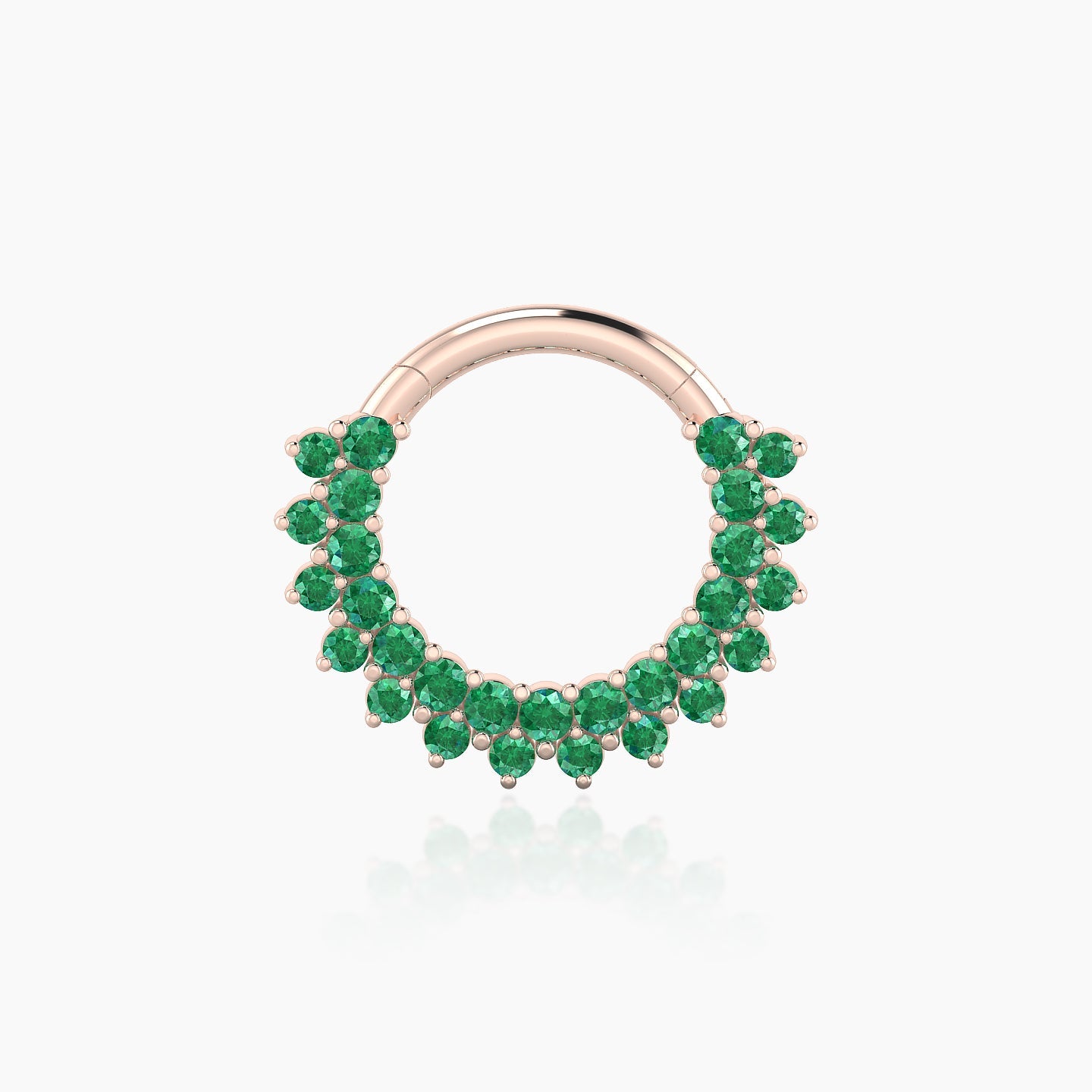 Danae | 18k Rose Gold 8 mm Emerald Septum Piercing