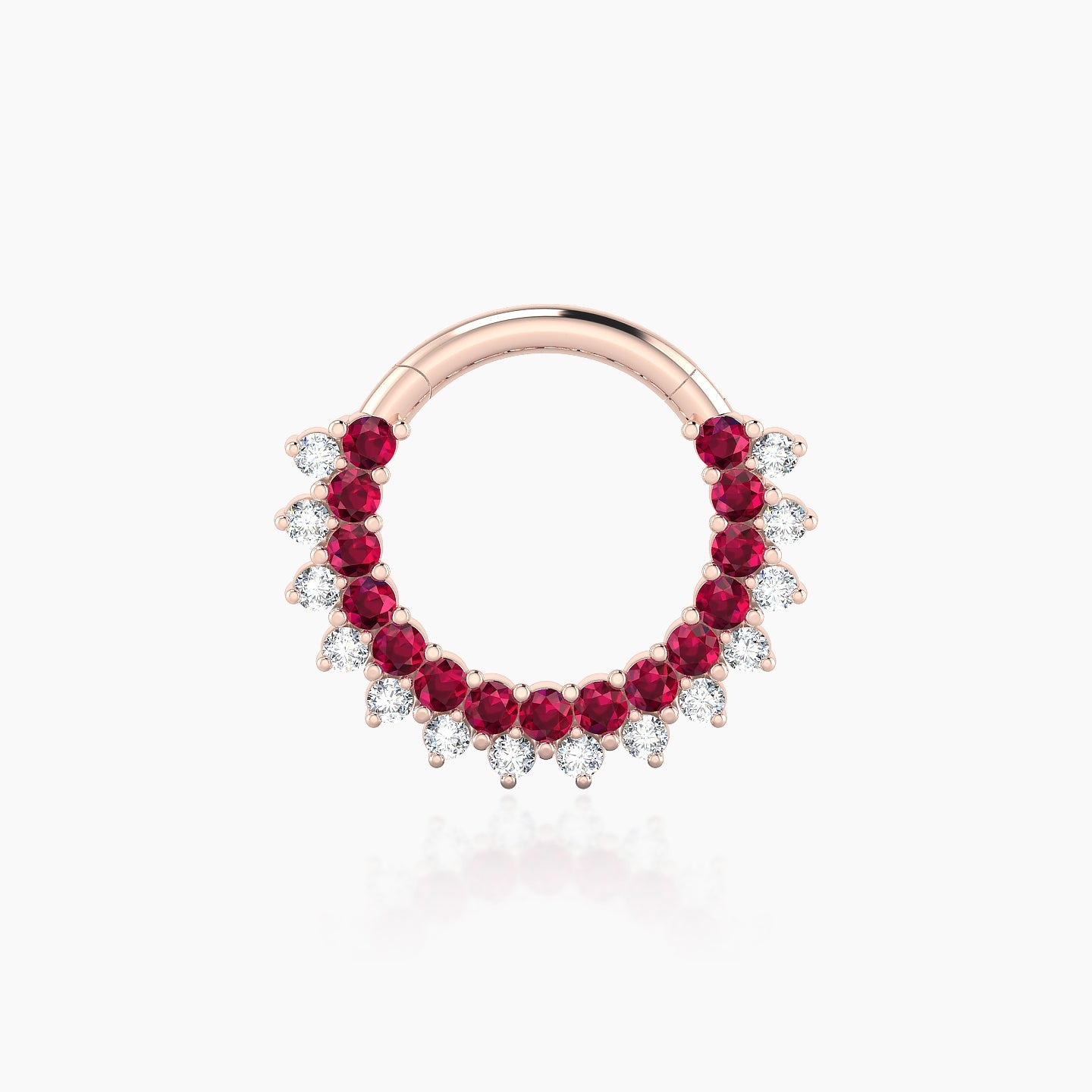 Danae | 18k Rose Gold 8 mm Ruby & Diamond Septum Piercing