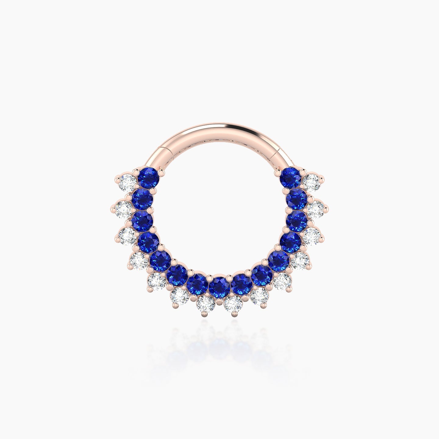 Danae | 18k Rose Gold 8 mm Sapphire & Diamond Septum Piercing