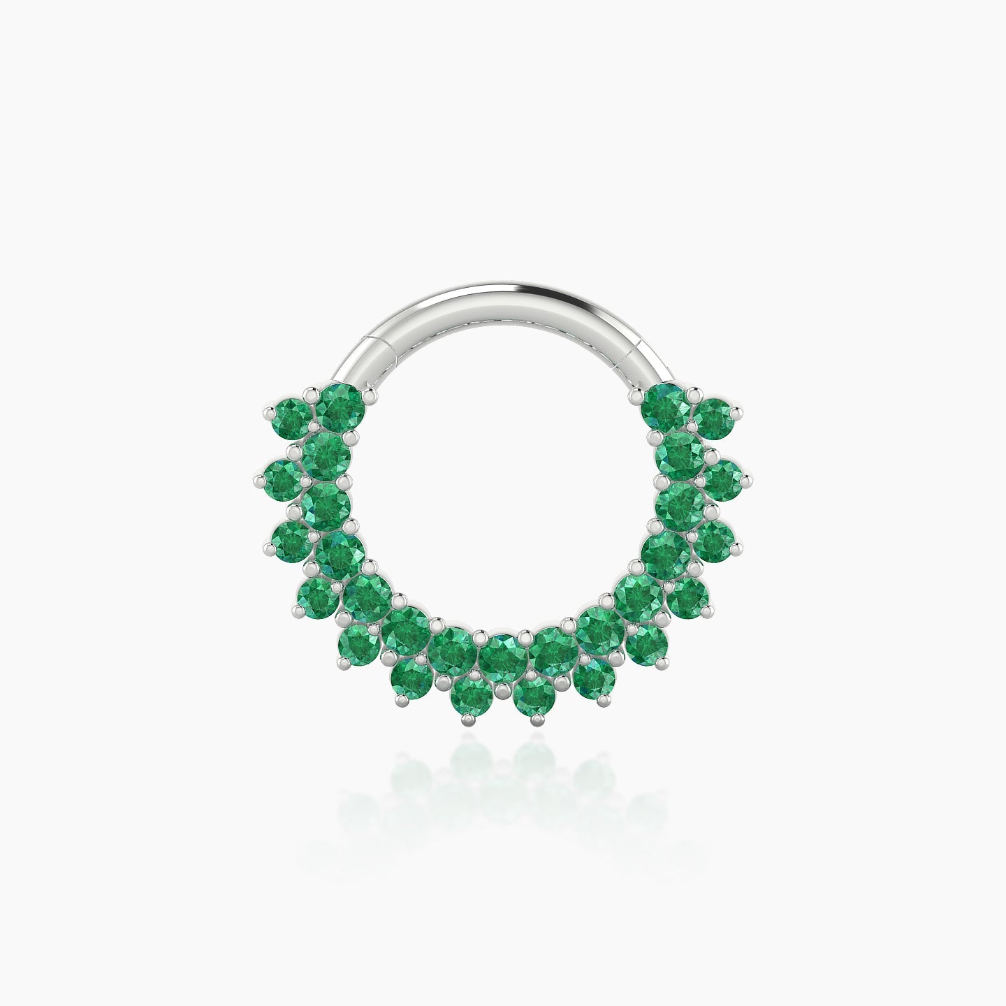 Danae | 18k White Gold 8 mm Emerald Septum Piercing