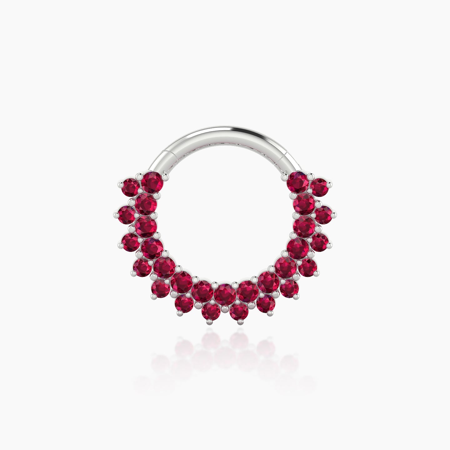 Danae | 18k White Gold 8 mm Ruby Septum Piercing