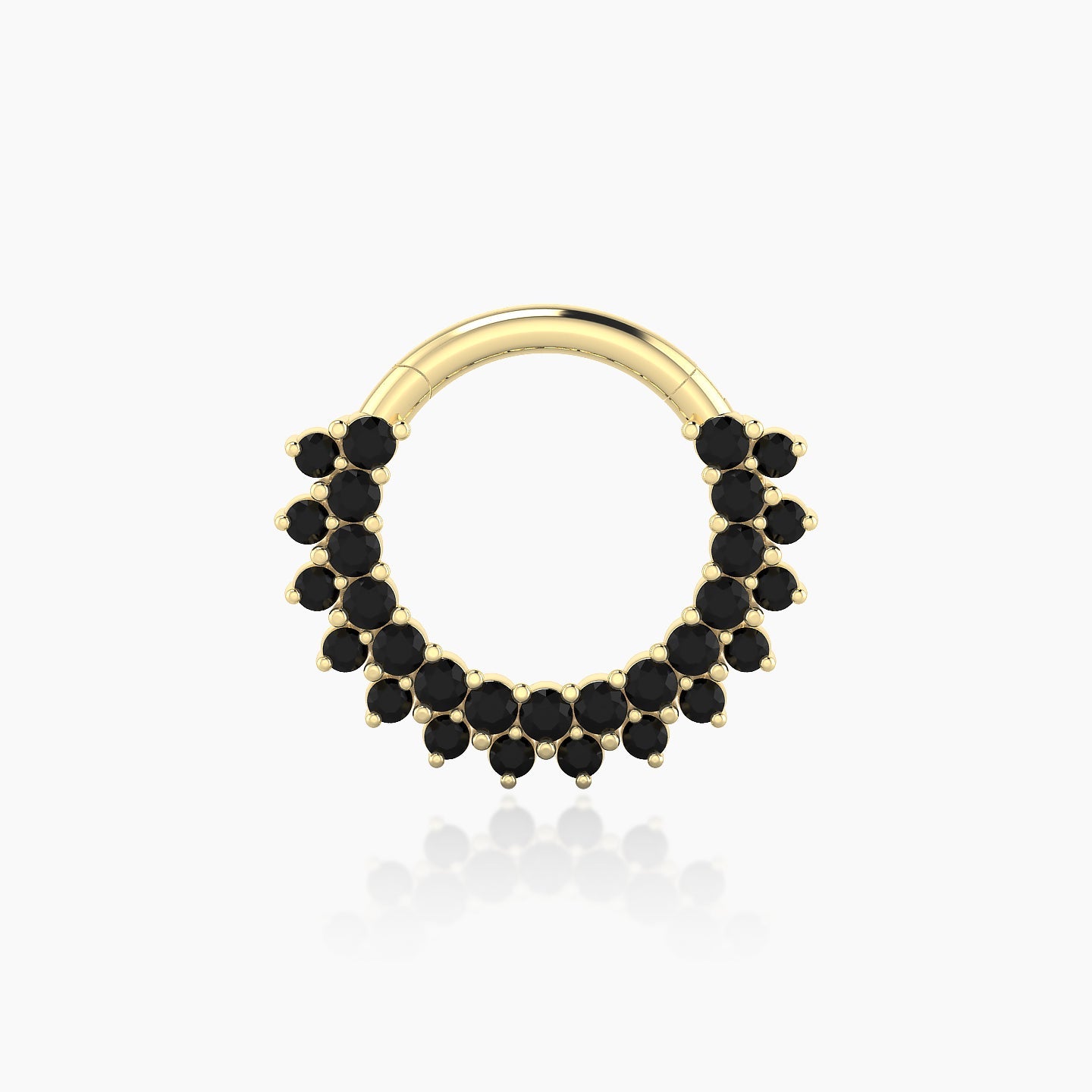 Danae | 18k Yellow Gold 8 mm Black Diamond Septum Piercing