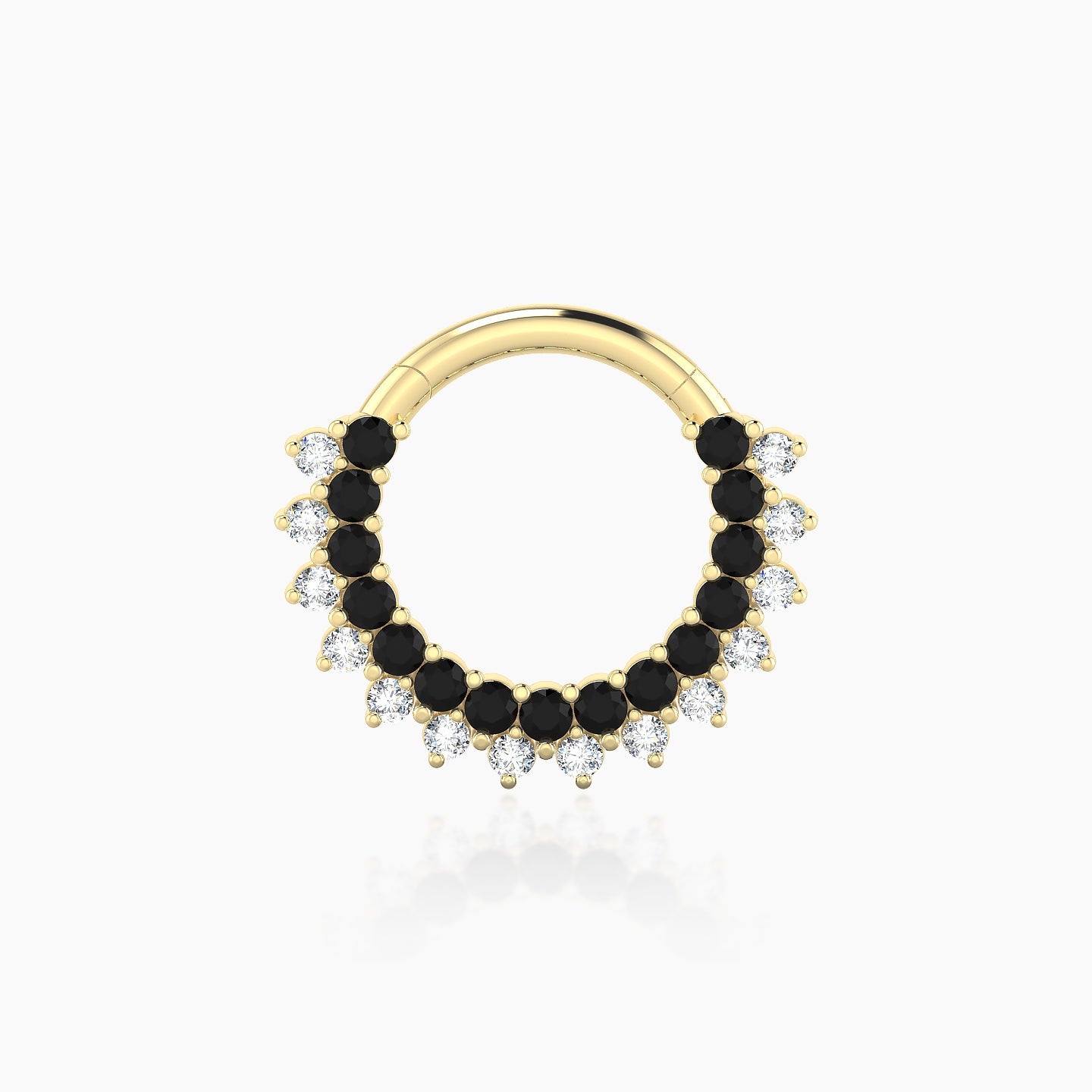 Danae | 18k Yellow Gold 8 mm Black Diamond & Diamond Septum Piercing