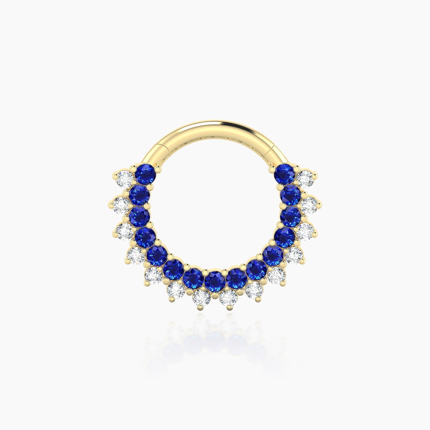 Danae | 18k Yellow Gold 8 mm Sapphire & Diamond Septum Piercing