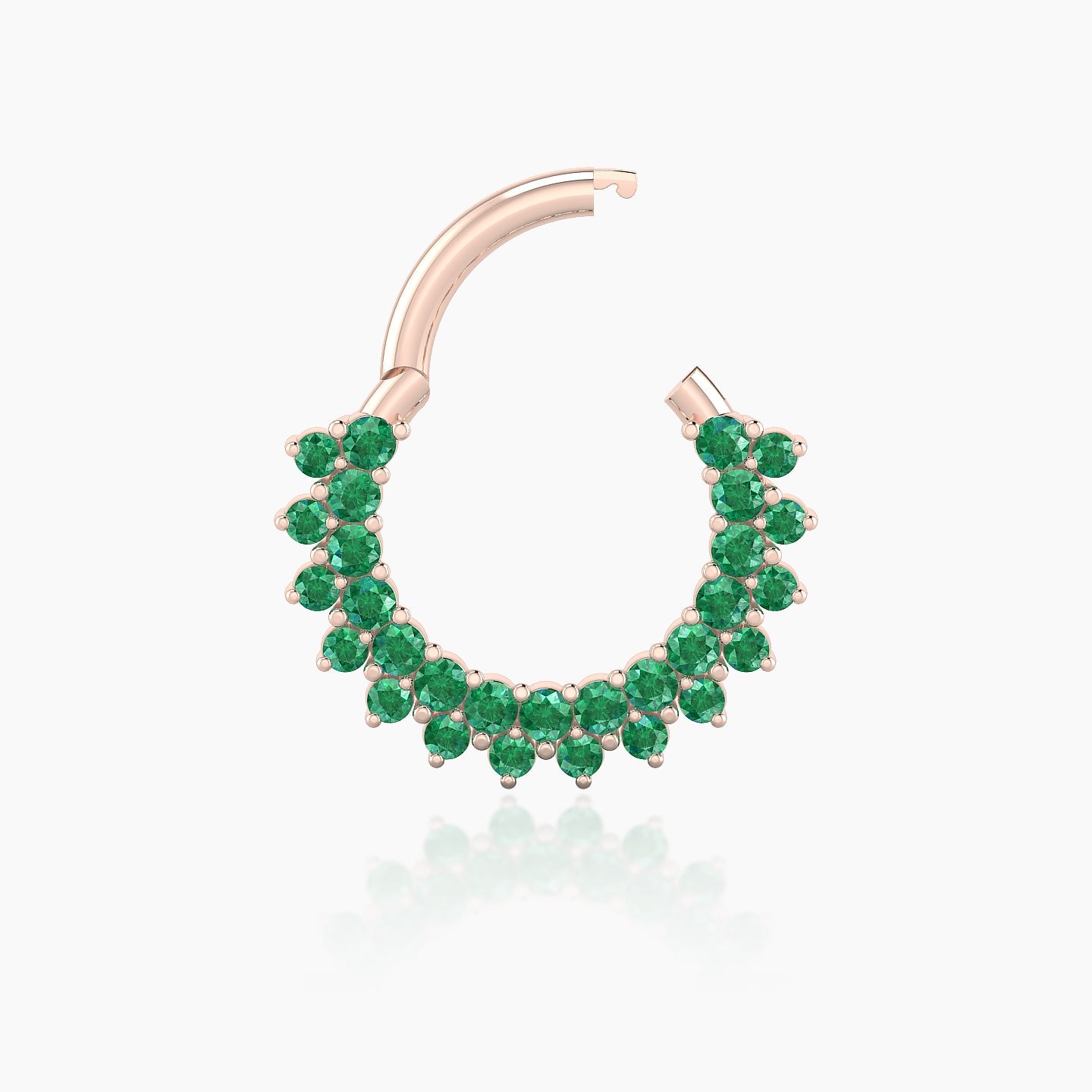 Danae | 18k Rose Gold 8 mm Emerald Septum Piercing