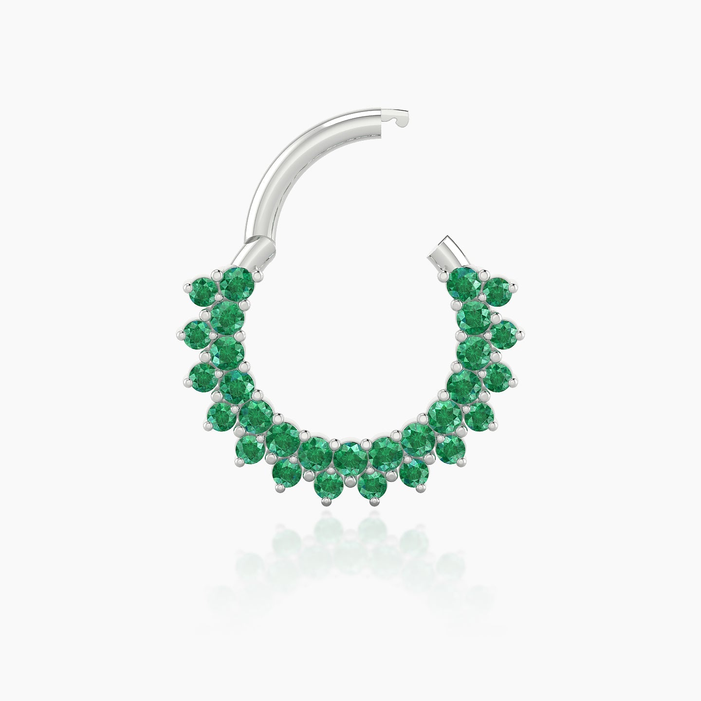 Danae | 18k White Gold 8 mm Emerald Septum Piercing