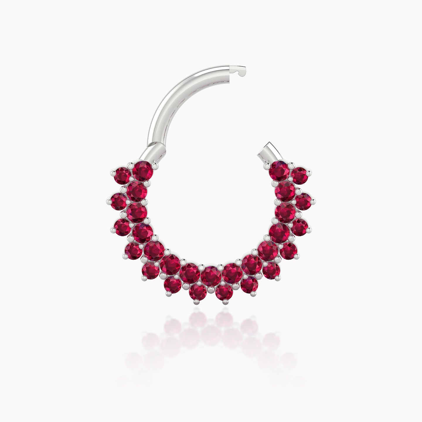 Danae | 18k White Gold 8 mm Ruby Septum Piercing