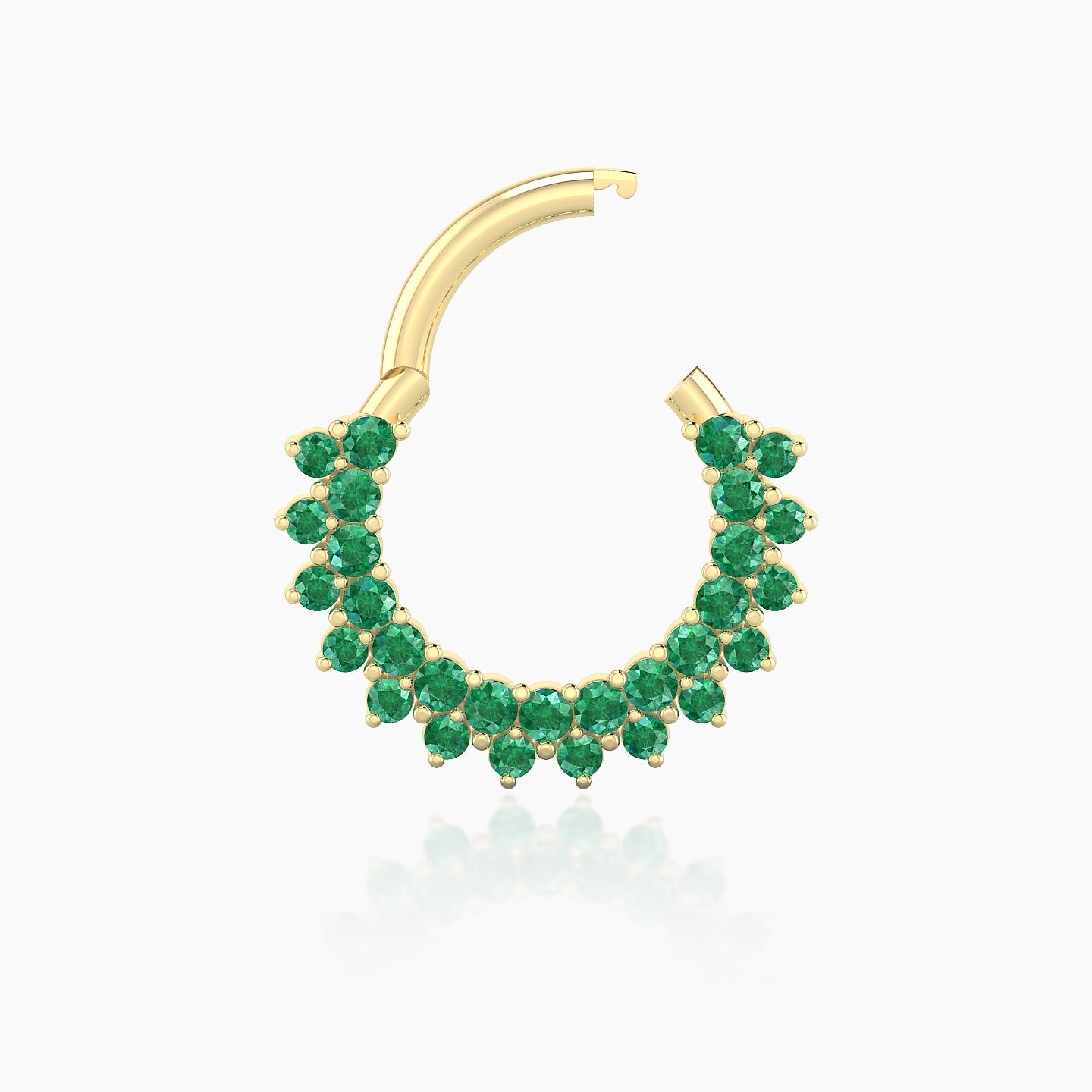 Danae | 18k Yellow Gold 8 mm Emerald Septum Piercing