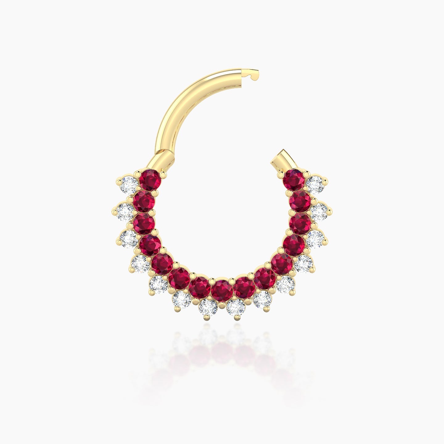 Danae | 18k Yellow Gold 8 mm Ruby & Diamond Septum Piercing