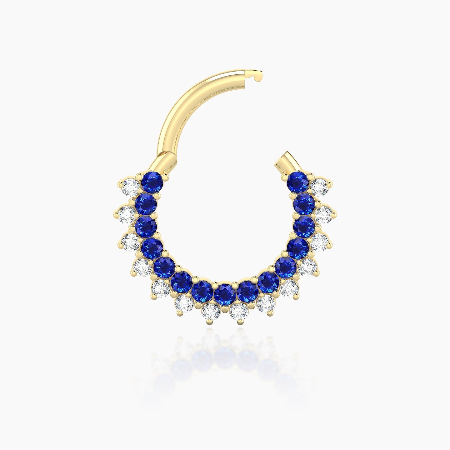 Danae | 18k Yellow Gold 8 mm Sapphire & Diamond Septum Piercing