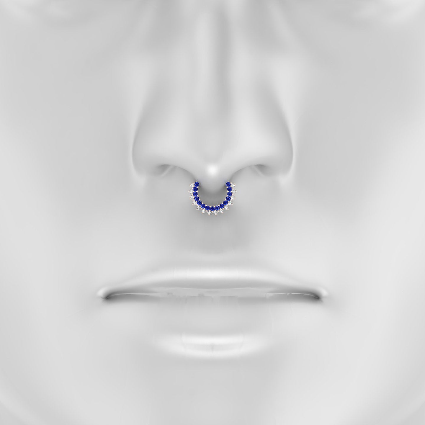 Danae | 18k Rose Gold 8 mm Sapphire & Diamond Septum Piercing