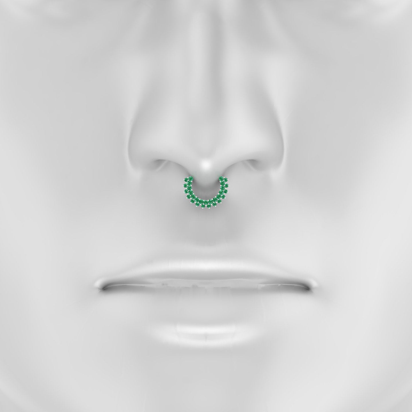 Danae | 18k White Gold 8 mm Emerald Septum Piercing