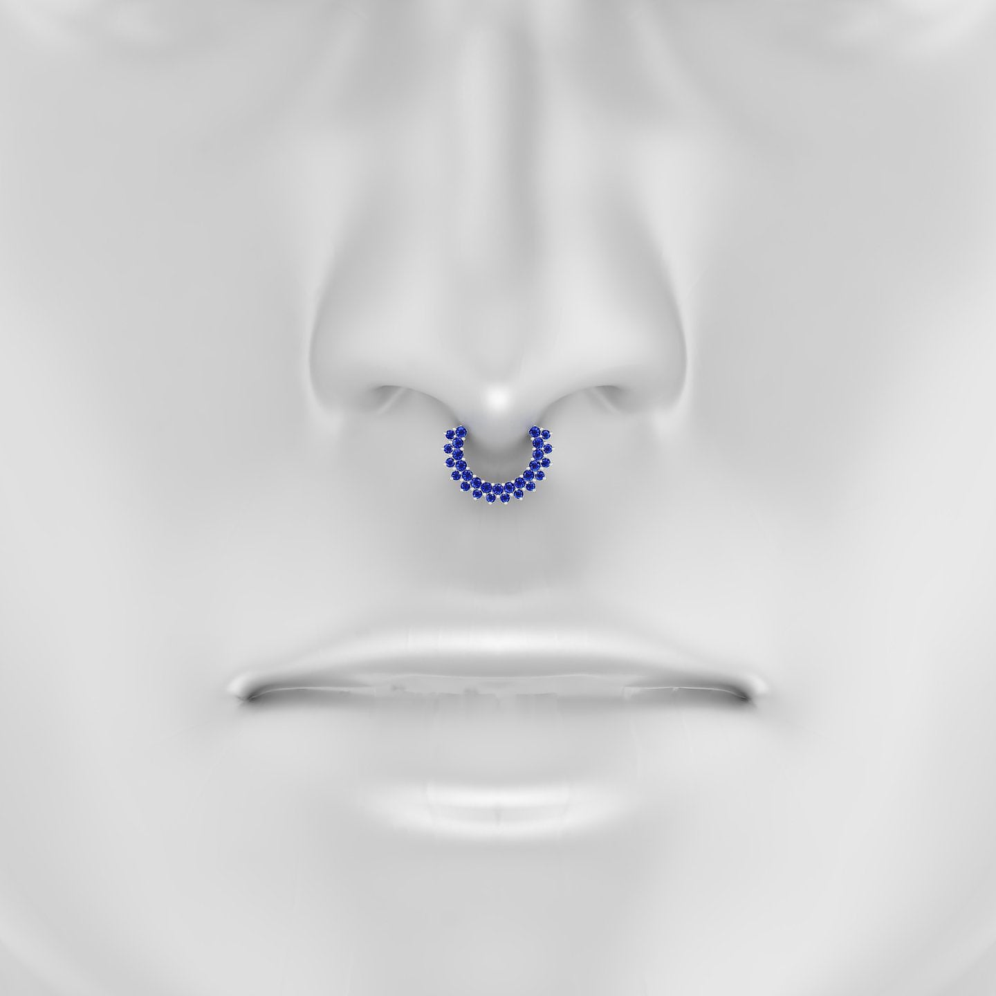 Danae | 18k White Gold 8 mm Sapphire Septum Piercing