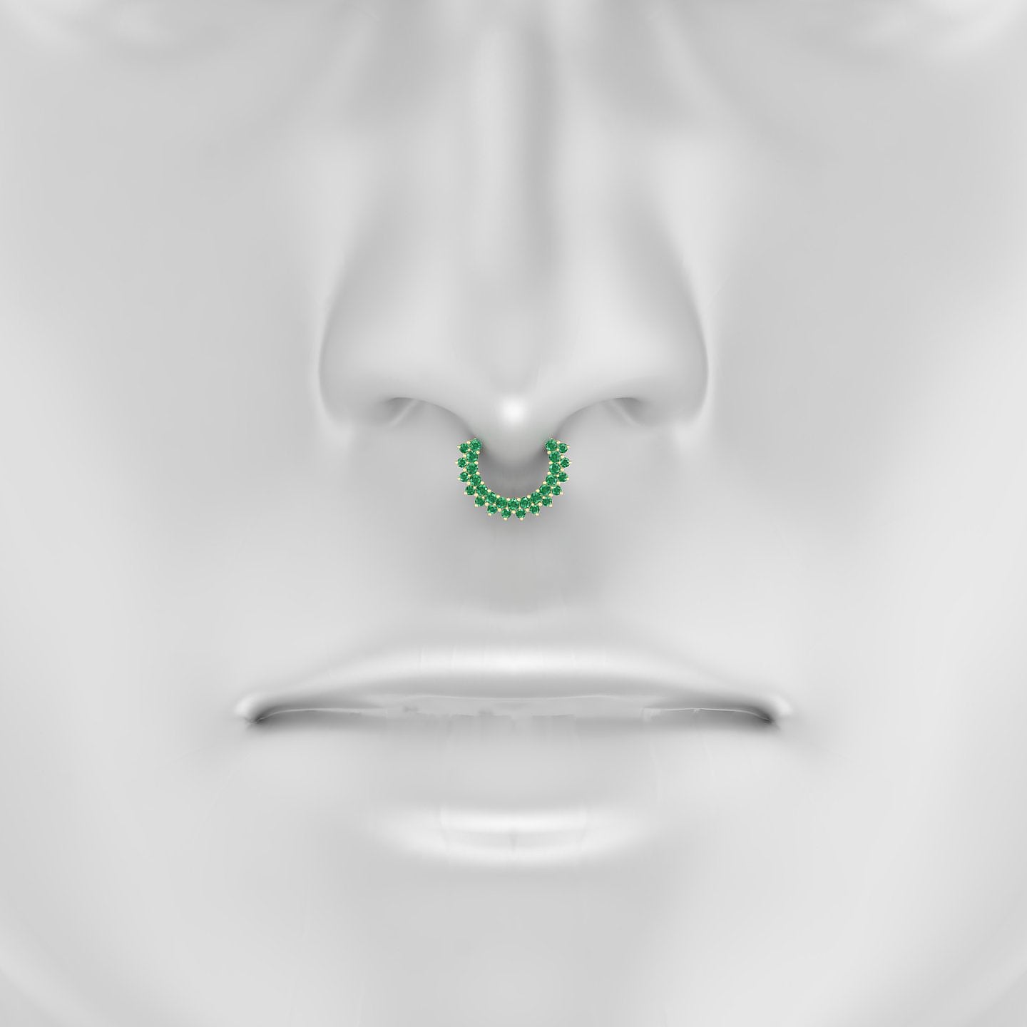 Danae | 18k Yellow Gold 8 mm Emerald Septum Piercing