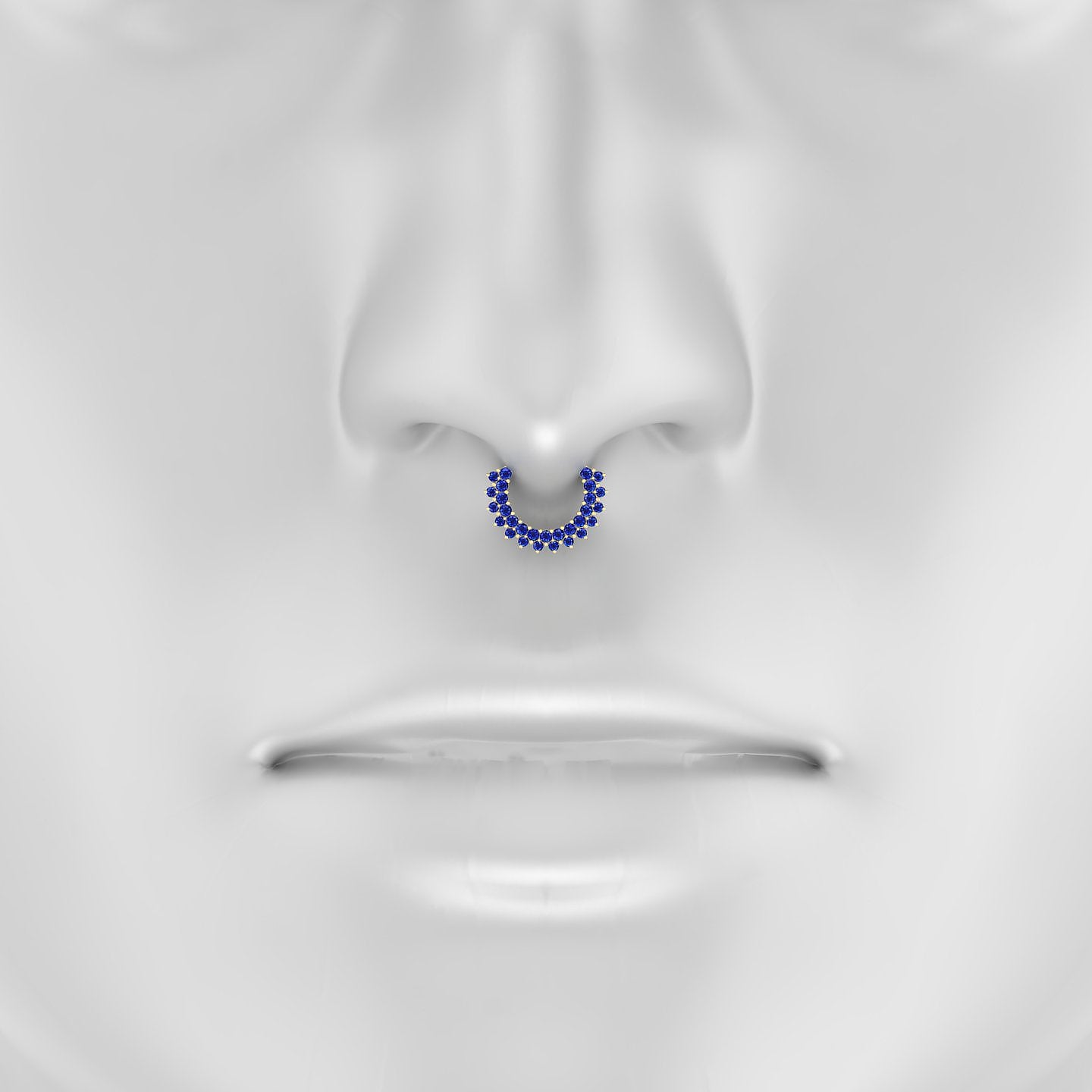 Danae | 18k Yellow Gold 8 mm Sapphire Septum Piercing