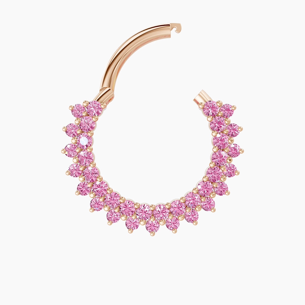 Danae | 18k Rose Gold 9.5 mm Pink Sapphire Daith Piercing