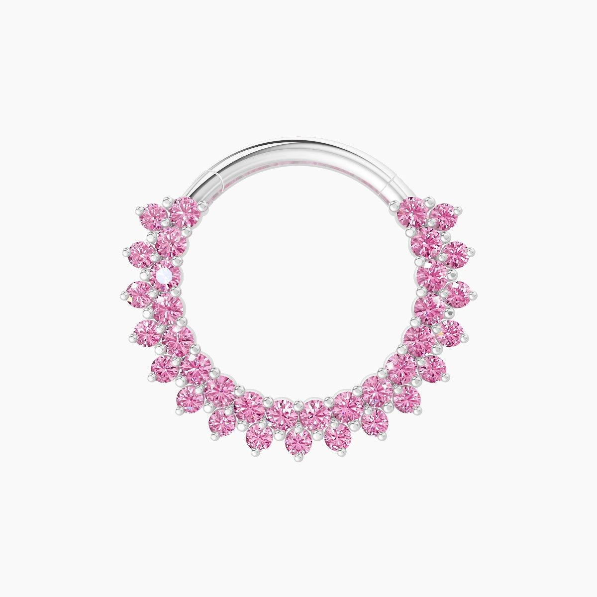 Danae | 18k White Gold 9.5 mm Pink Sapphire Daith Piercing