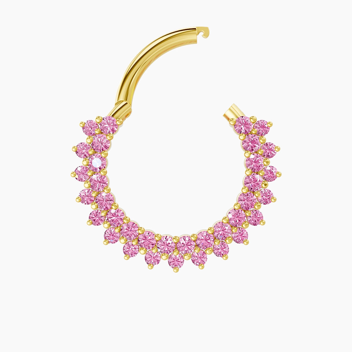 Danae | 18k Yellow Gold 9.5 mm Pink Sapphire Daith Piercing