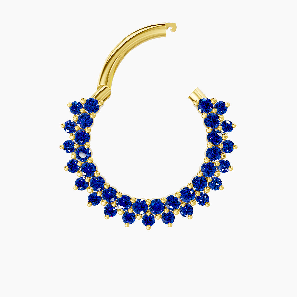 Danae | 18k Yellow Gold 9.5 mm Sapphire Daith Piercing