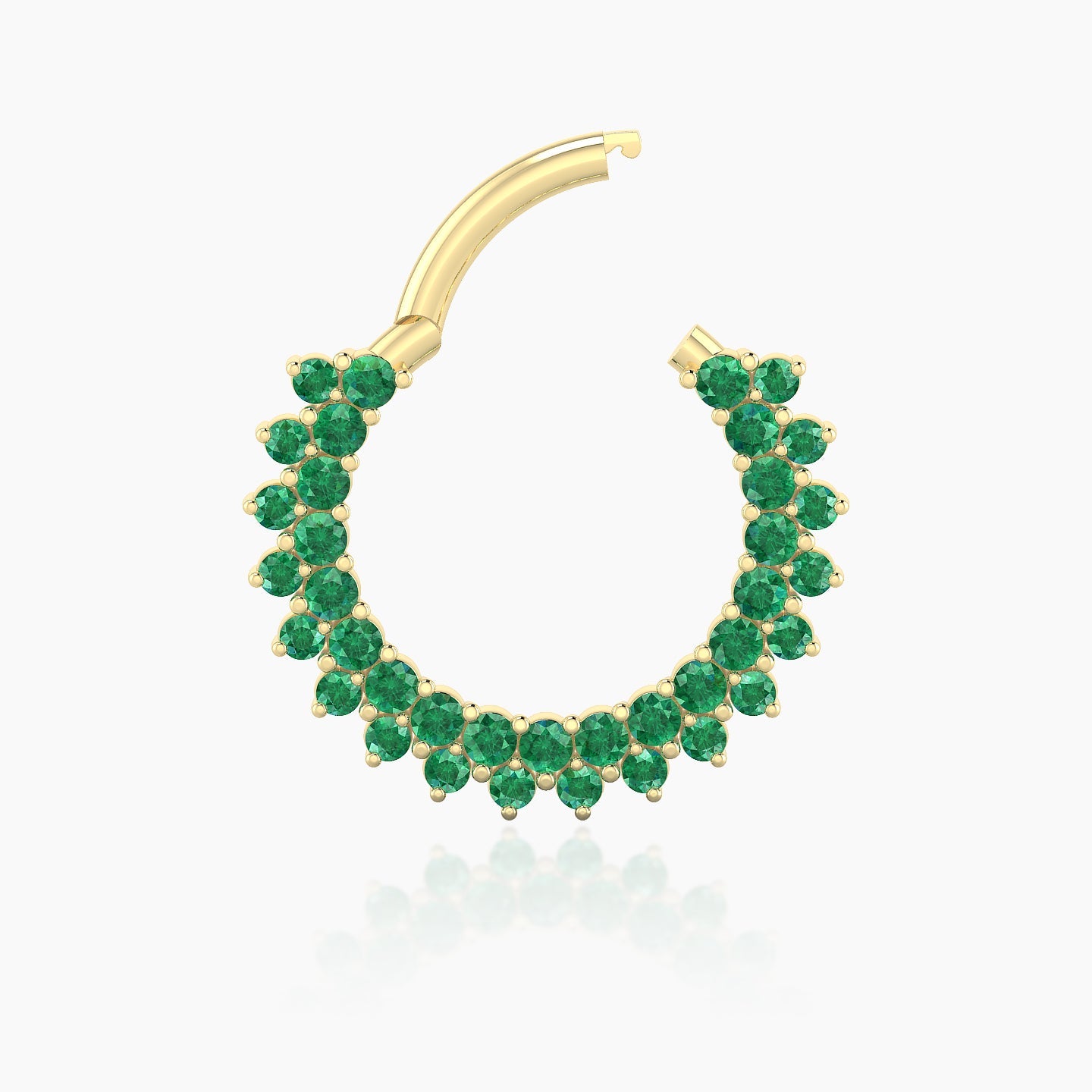 Danae | 18k Yellow Gold 9.5 mm Emerald Daith Piercing