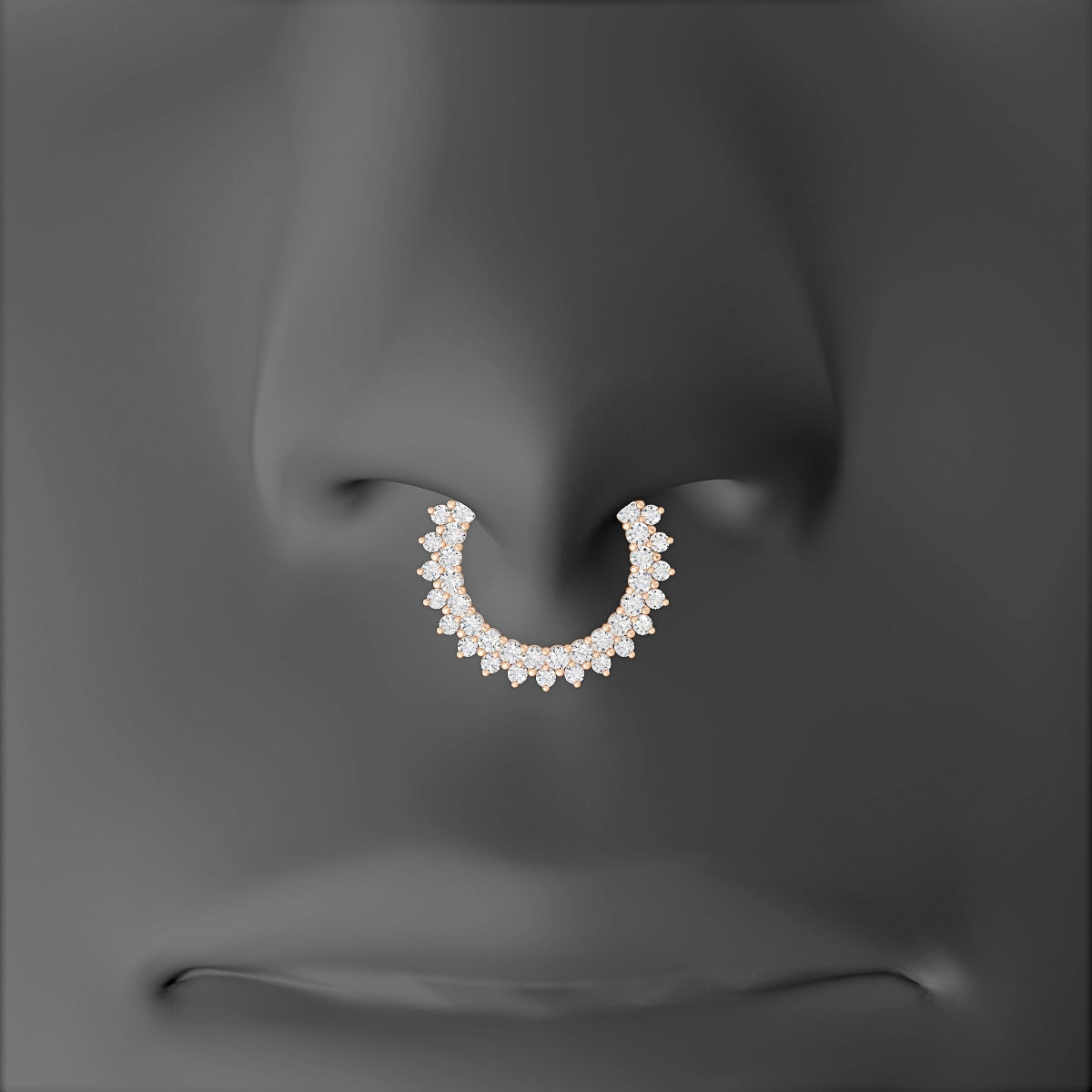 Danae | 18k Rose Gold 9.5 mm Diamond Septum Piercing