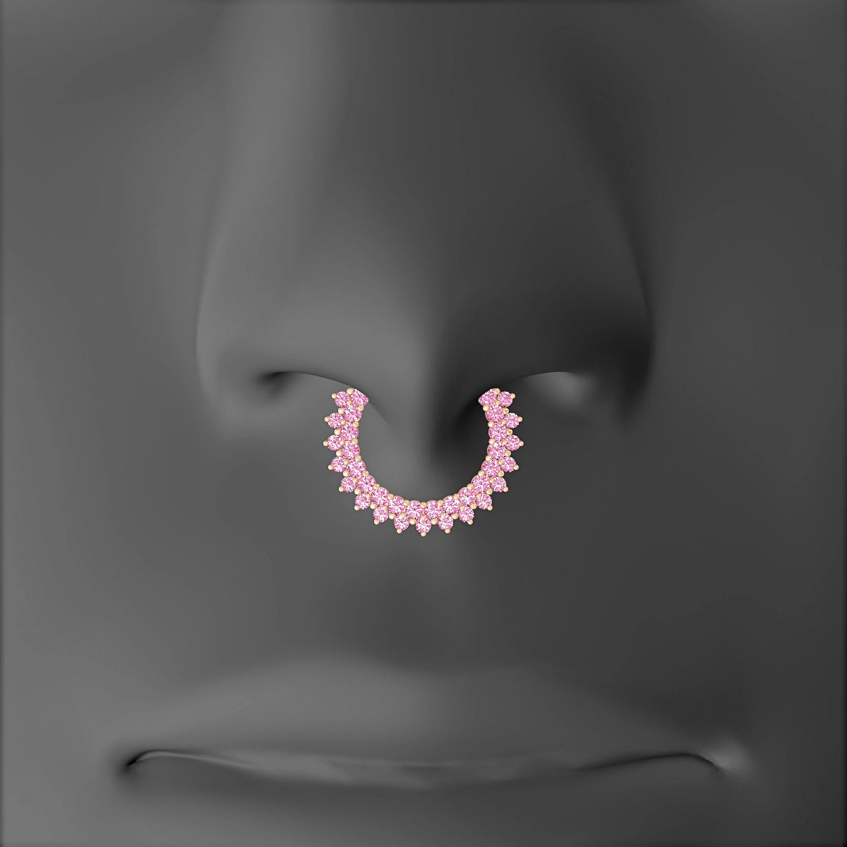 Danae | 18k Rose Gold 9.5 mm Pink Sapphire Septum Piercing