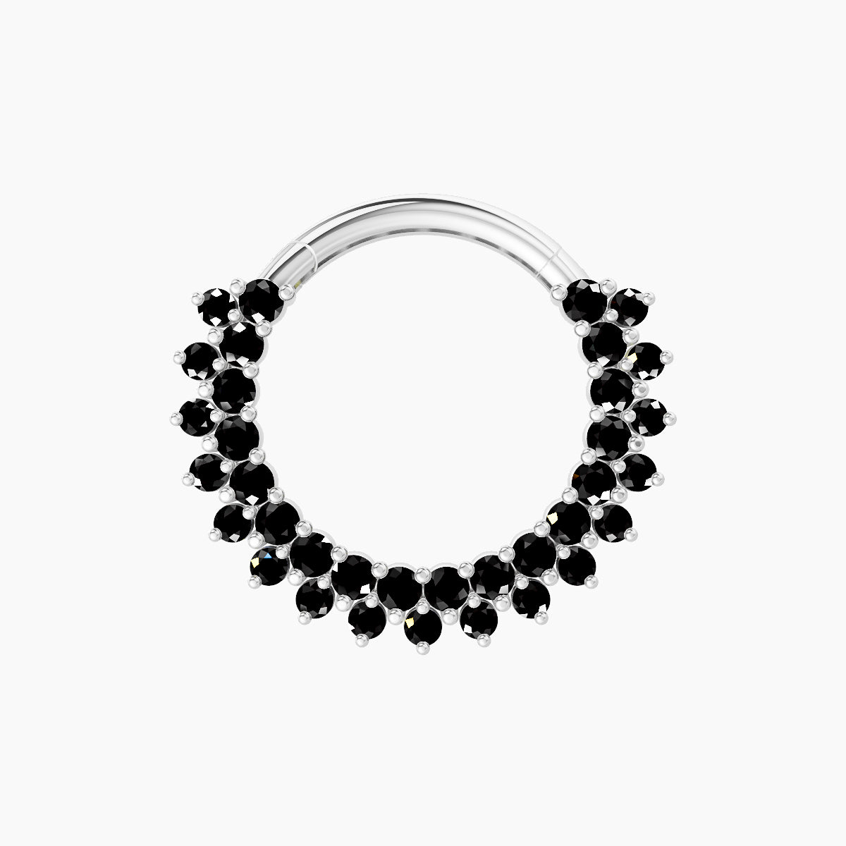 Danae | 18k White Gold 9.5 mm Black Diamond Septum Piercing